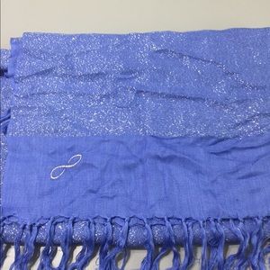 Periwinkle blue sparkly scarf.